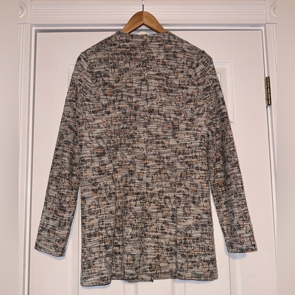 DOLAN Anthropologie Leopard Longline Tweed Jacket Zip Up Pockets Neutral SMALL - Picture 3 of 5